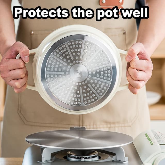 Thumbnail 6 de shoxil Induktionsadapterplatte (13 cm) mit abnehmbarem Griff – für nicht magnetisches Kochgeschirr