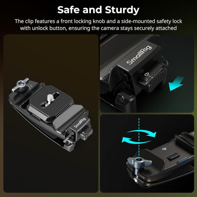 Detalle de SMALLRIG Kameraclip mit Schnellwechselsystem 5053 – inkl. Platte fürs arca-Swiss Schnellwechsel-System