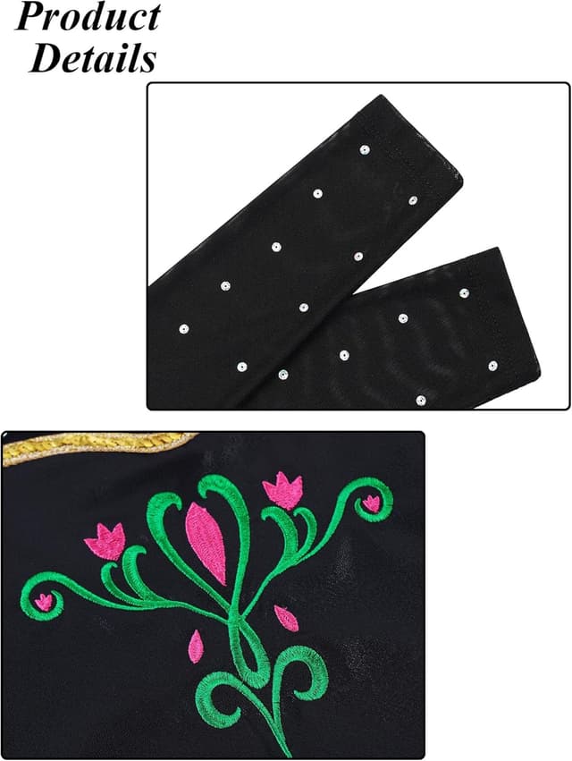 Detalle de ZNYUNE Kinder klassischer Turnanzug mit Glanz – Gymnastiktrikot ärmellos oder Langarm für Mädchen