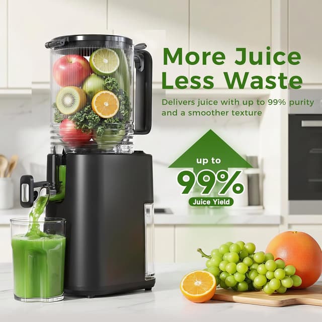 Detalle 1 de Cold Press Juicer with 5.5-Inch Wide Feed Chute (Slow Masticating Juicer) — Black