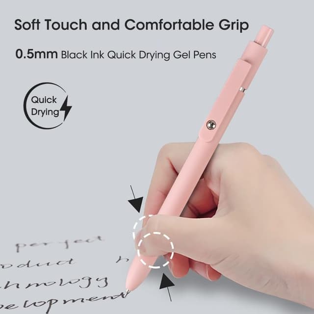 Detalle de FIOVER Morandi Gelstifte (10 Stück) 0,5 mm, schwarze Tinte – schnell trocknend