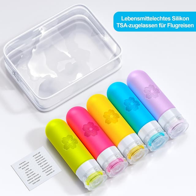 Detalle de Amzrole Reiseflaschen 5er Set 90 ml