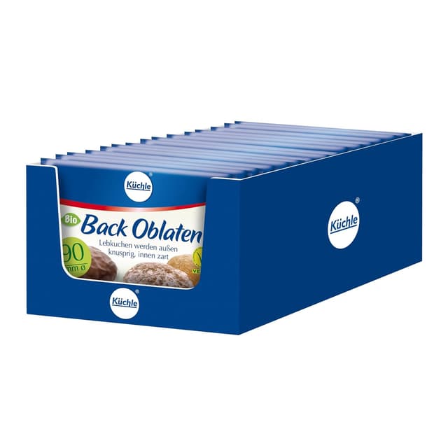 Detalle de Küchle Bio Backoblaten 90 mm (15er Vorratspack) – vegan, rund für Lebkuchen