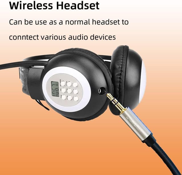 Detalle de Retekess TR101 FM-Kopfhörer mit Radio & AUX-Eingang – für Schule, Meetings und unterwegs