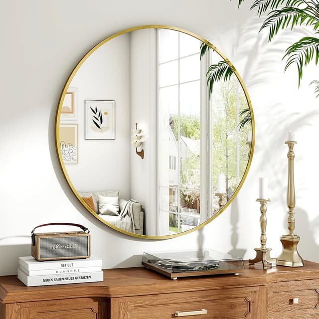 Detalle 2 de Koonmi 80 cm runder Spiegel in Gold