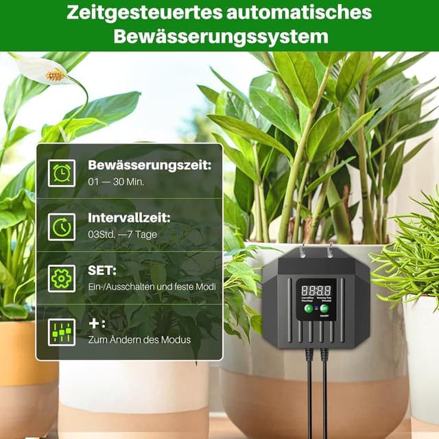 Detalle de Biling Solar-Bewässerungssystem für Balkon & Garten – 7,5 W, 15 m, automatisch per Timer