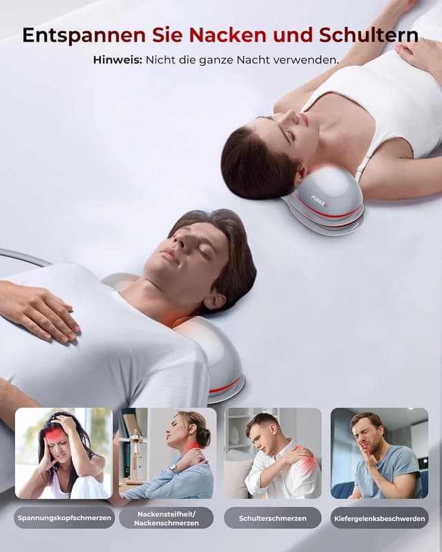 Thumbnail 6 de FliKEZE Nackenstrecker mit Rotlichttherapie und Wärmestufen (kabellos) – für Nacken & Schulterentspannung zu Hause und im Büro