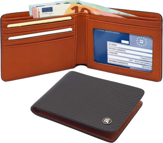 Thumbnail 1 de POWR portafoglio da uomo in vera pelle con blocco RFID, 6 scomparti carte e finestra documenti