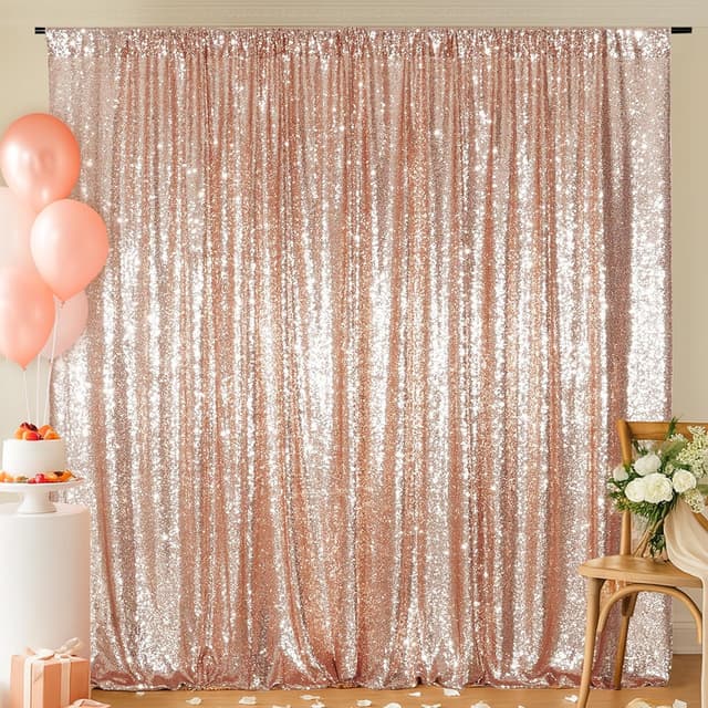 Imagen de Sequin Backdrop Rose Gold 183x243cm en OfertitasTOP