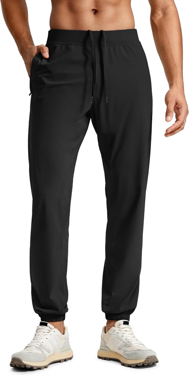 Detalle de CRZ YOGA Pantaloni sportivi da corsa leggeri da uomo Nero (XL)