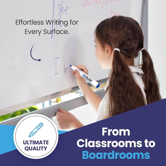 Detalle de Eziglide Blue Bullet Tip Drywipe Whiteboard Pens (Bulk Pack of 48)