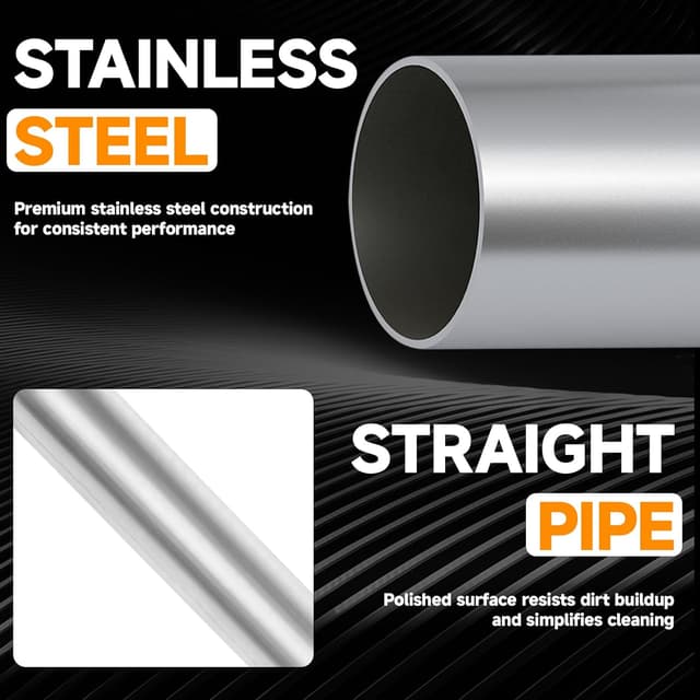 Detalle de A-KARCK 2" OD Stainless Straight Exhaust Pipe (35" Mandrel Tube) for Custom Exhaust Builds