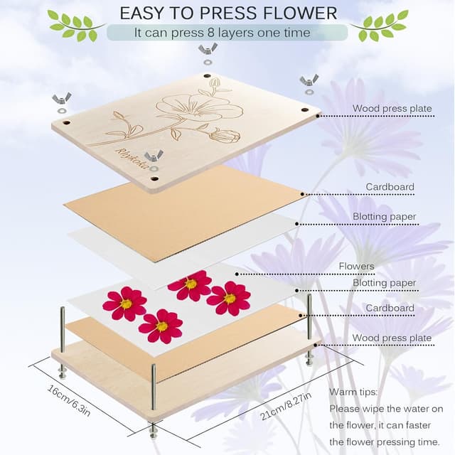 Thumbnail 3 de Rhykoka Professional Flower Press 8 Layers