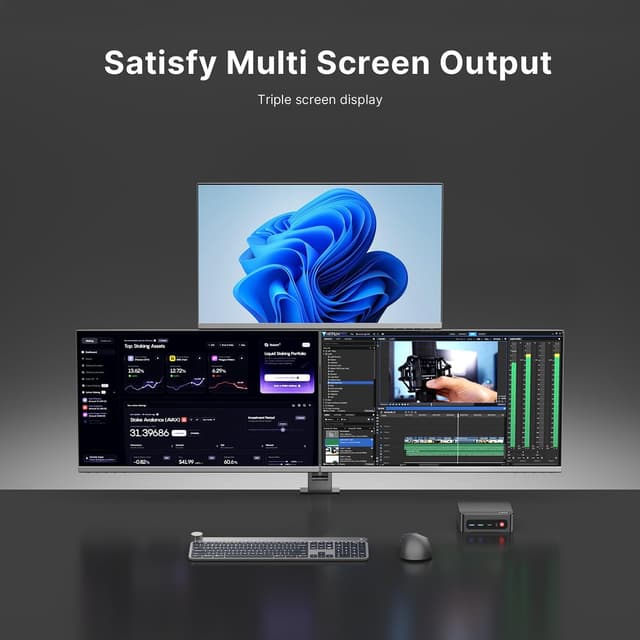 Thumbnail 6 de BOSGAME P4 Ultra Mini PC with AMD Ryzen 7 7730U, 16GB RAM and 1TB NVMe, Dual 2.5G LAN, Wi‑Fi 6E
