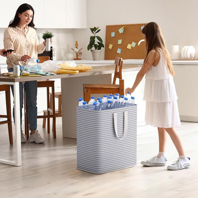 Thumbnail 6 de Lifewit 100L Wäschekorb (faltbare Wäschebox) mit Griffen, wasserdichter Innenbeschichtung, grau