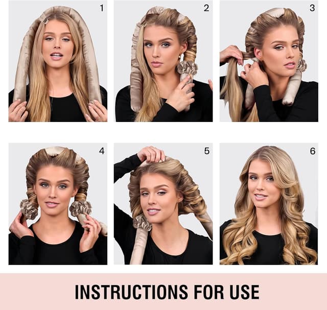 Thumbnail 3 de BLINKEEN Jumbo Heatless Hair Curler Set (Satin Overnight Curls) — Jumbo Heatless Curl Headband, Brown