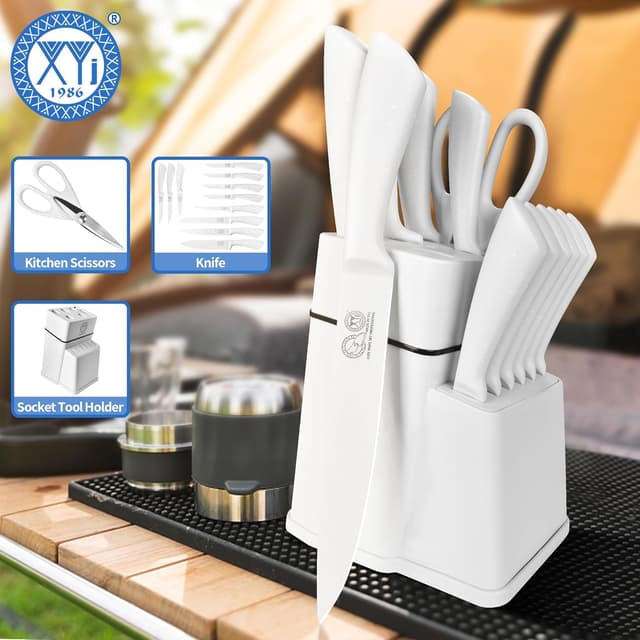 Thumbnail 6 de XYJ Juego de cuchillos de cocina profesional con soporte 🔪