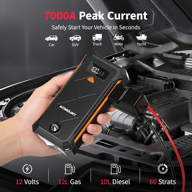 Detalle 2 de Acmount 6000A jump starter for 12V cars