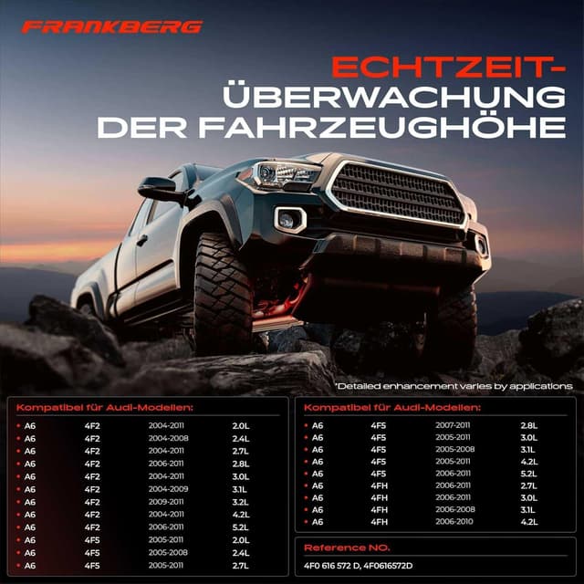 Detalle de Frankberg Niveausensor Luftfederung hinten rechts 4F0616572D für Audi A6 Avant/A6 Allroad (4F2, 4F5, 4FH)