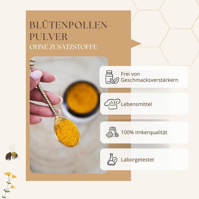Detalle 1 de bedrop Blütenpollenpulver 60 g naturrein