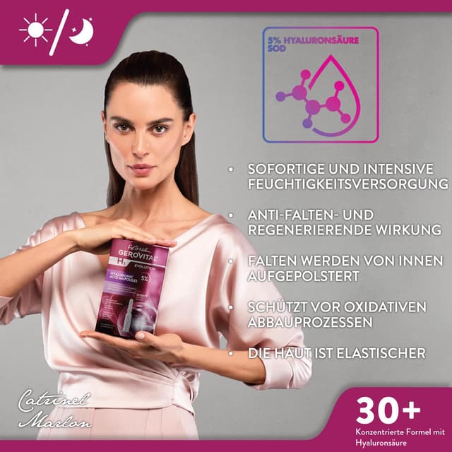 Detalle de GEROVITAL H3 Evolution Ampullen mit 5% Hyaluronsäure – Anti-Aging Serum (10 x 2 ml)