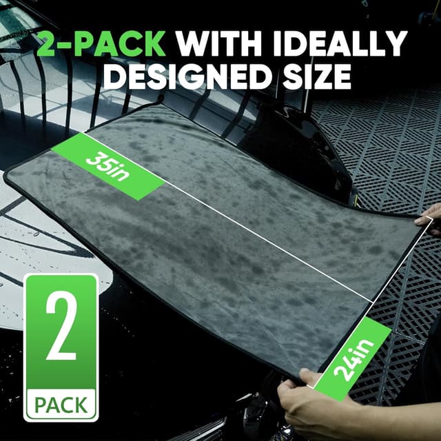 Detalle de KKV 2-Pack Microfiber Towels 35" x 24"