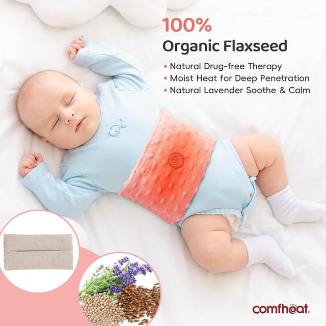 Detalle 2 de Comfheat Colic Relief for Babies Belt with flaxseed heated tummy wrap (0–3 years) – Pink