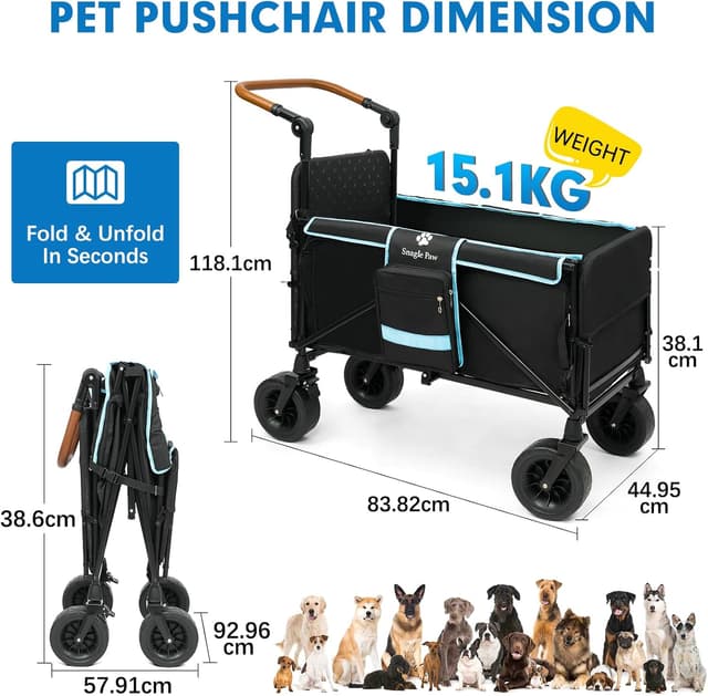 Detalle 2 de Snagle Paw Folding Dog Stroller Up to 90kg