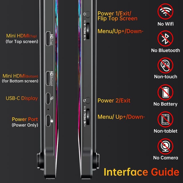 Thumbnail 6 de VisionOwl Portable Monitor Dual 15.6 Inch 1080P