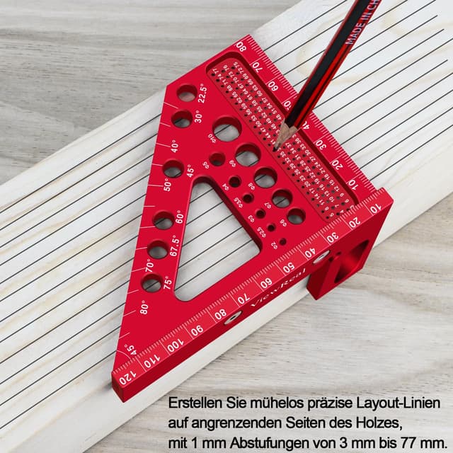 Thumbnail 2 de 3D-Gehrungswinkel 22,5–90° Multifunktions-Winkelmaß 🪚