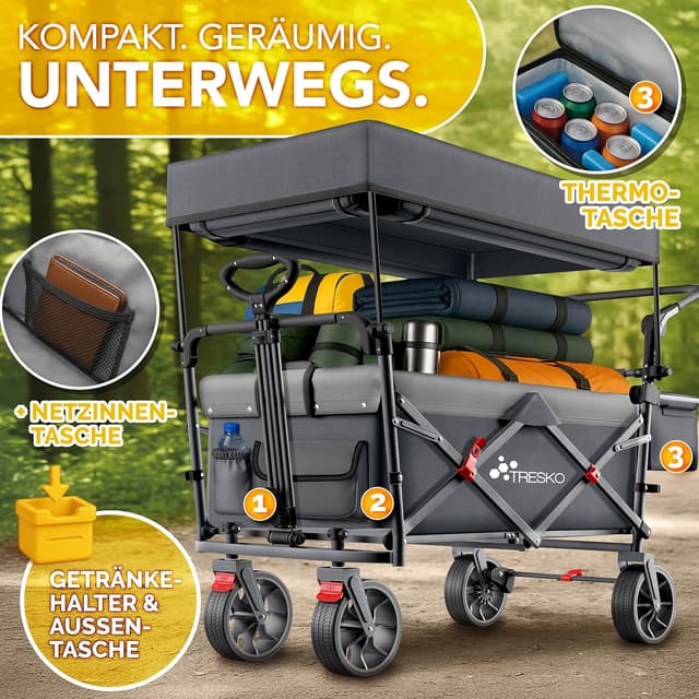 Detalle de TRESKO Bollerwagen faltbar 150 kg