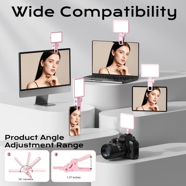 Thumbnail 6 de Datarm Clip LED Licht Rosa für Selfies