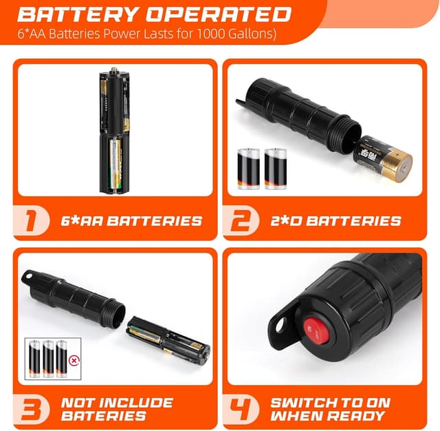 Thumbnail 6 de Portable Electric Fuel Transfer Pump (3.2GPM) with 47-Inch Hose, Battery-Powered Siphon Pump for Car/RV
