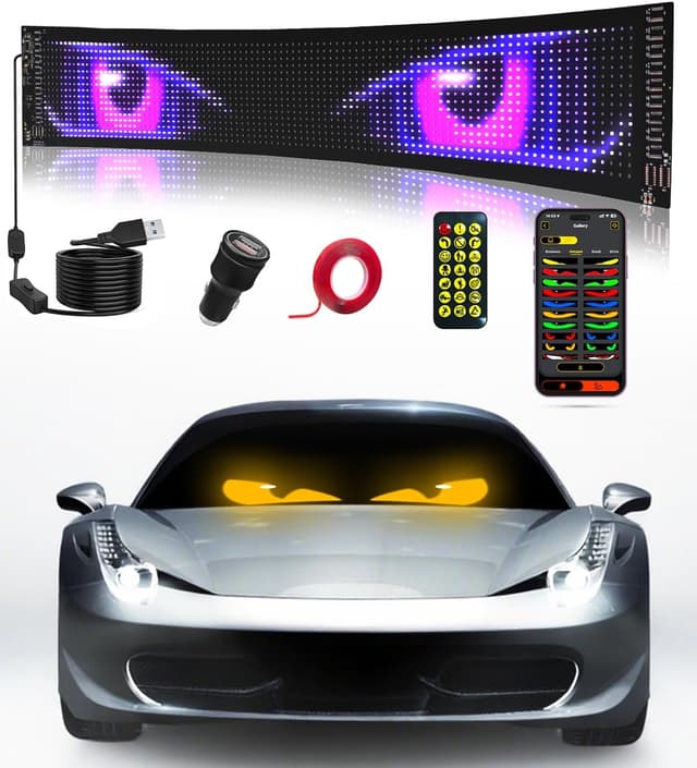 Detalle de Probapro Devil Eyes Light for Windshield (23.4"x4.7") Programmable LED Sign with App & Remote Control