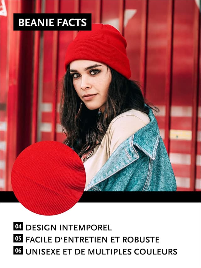 Detalle 2 de Bonnet DonDon hiver tricot, beanie