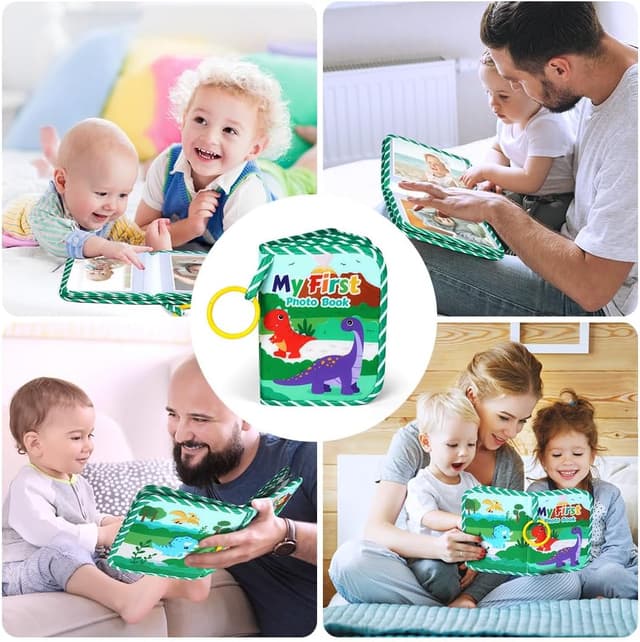 Thumbnail 6 de Aolso Baby Photo Album con copertina a tema dinosauri (tessuto morbido), fino a 17 foto