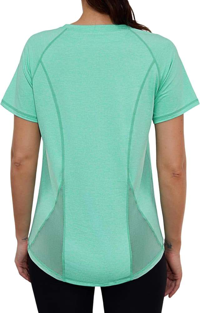 Detalle de Terecey Tee Shirt Sport Femme Fitness en tissu doux et respirant à manches courtes