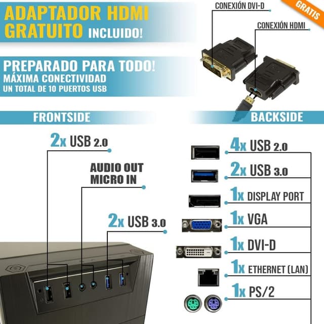 Detalle 2 de GREED Basic 7 Intel Core i5-6500 — 240 GB SSD 🖥
