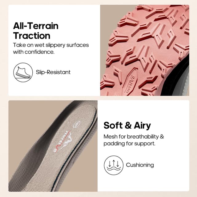 Detalle 2 de NORTIV 8 Damen-Wanderschuhe „8 Wanderschuhe“ – leichte, wasserdichte Trekking-Schuhe für Outdoor