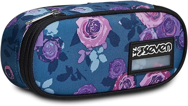 Detalle 2 de Seven Portapenne Scuola Round Plus Yantry Girl Nero: bustina ovale con taschino ed elastici