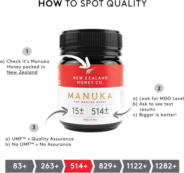 Thumbnail 8 de New Zealand Honey Co. Manuka MGO 514+ 🐝 250g