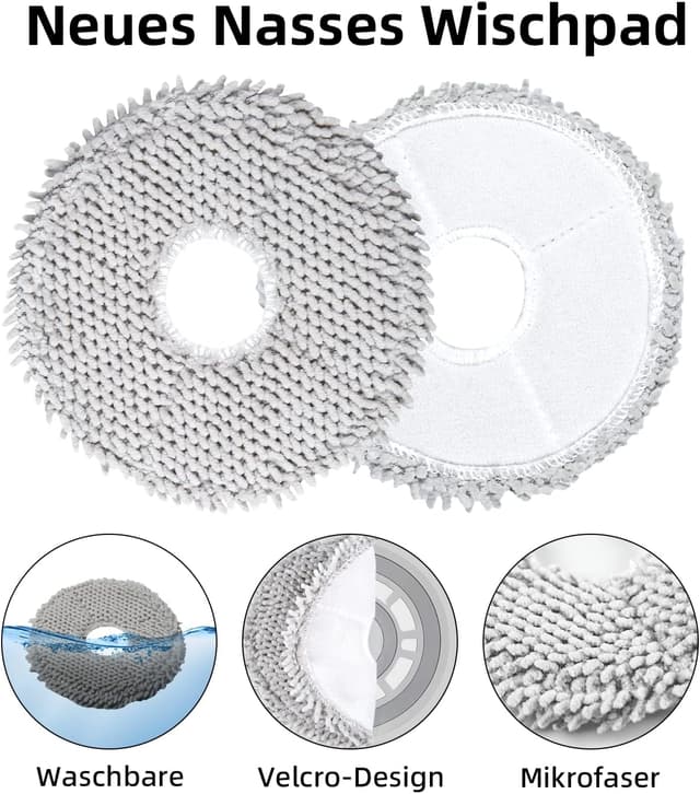 Detalle 2 de 18-teiliges Zubehör-Set für Dreame L10s / L10 Ultra / L10 Prime / L10s Pro Gen3 (mit 1 Hauptbürste, 6 Wischtüchern, 4 Filtern, 6 Seitenbürsten)