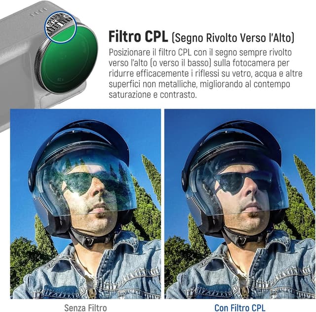 Detalle de NEEWER Set filtri ND a scatto per DJI Osmo Action 5 Pro/4/3 (ND8, ND16, ND32 + CPL) FL-A76