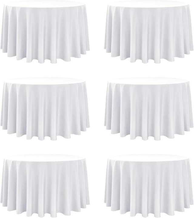 Imagen de Dailyset 6-Pack White Round Tablecloths 120 Inches en OfertitasTOP