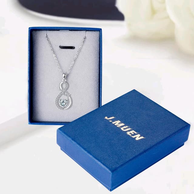 Thumbnail 6 de Collier J.MUEN pour femme en argent sterling 925 avec pendentif (45+5 cm) — coffret cadeau inclus