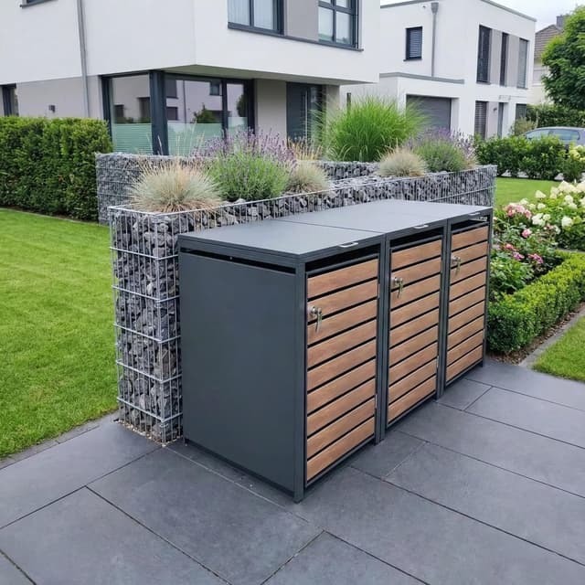 Detalle 1 de Metzler Mülltonnenbox 3er 240L