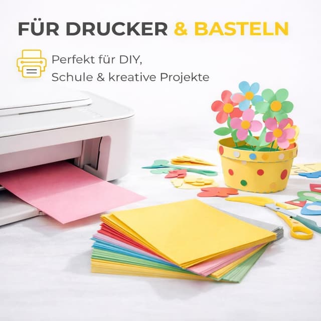Thumbnail 6 de DIYtastic 100x buntes Papier (140 g/m²) für Drucker & Basteln – Tonpapier in Farben