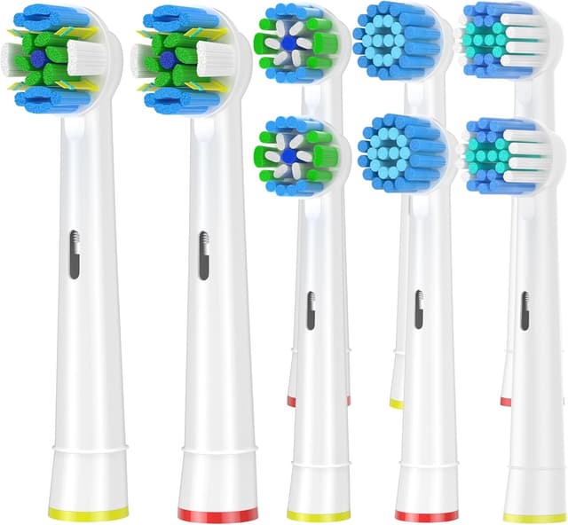 Detalle de Qitizu replacement toothbrush heads for Braun Oral-B electric brushes (8 pack, white)