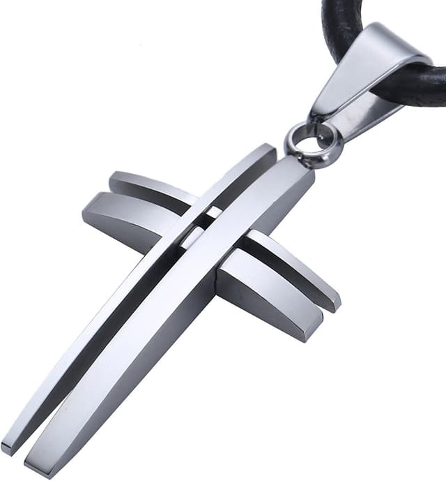 Detalle de Collier homme croix moderne 50 cm