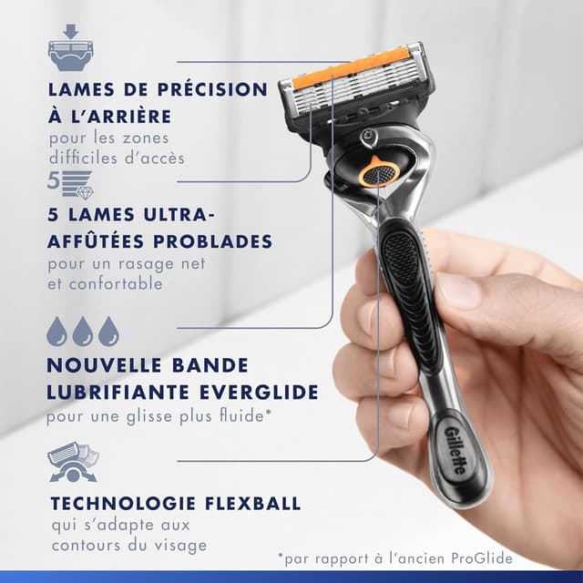 Detalle de Recharges de rasoir Gillette ProGlide pour hommes (10 recharges, lames et bande lubrifiante EverGlide)